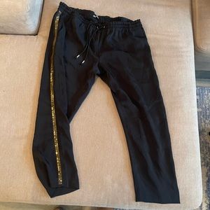 Wxpress joggers tie waist, gold racer line, size L